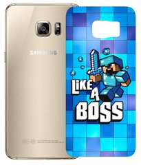 Синій чохол для Samsung G935 Like a boss