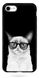 Прорезиненный чехол на iPhone ( Айфон ) 7 Грустный котик