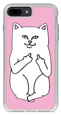 Рожевий чохол на iPhone 8 + Котик факи