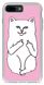 Розовый чехол на iPhone 8+ Котик факи