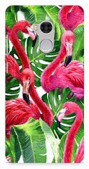 Зеленый чехол с Фламинго для Xiaomi Redmi 4 prime 32 Gb