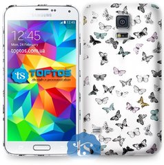 Белая накладка для Samsung S5 Бабочки