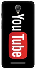 Чохол накладка з логотипом Ютуб для Xiaomi Redmi Note 2 Чорний