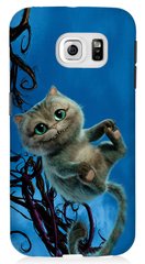 Чехол с Чеширским котиком на Samsung S6 Синий
