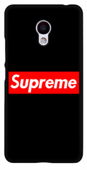 Черный чехол накладка на Meizu M3 Note Логотип Supreme