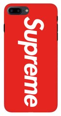 Красный чехол на iPhone ( Айфон ) 8 plus Логотип Суприм