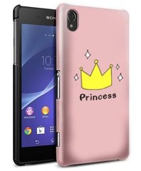 Чехол с надписью Princess на Sony Xperia Z2 Розовый