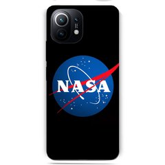 Черный чехол Xiaomi mi 11 lite  с логотипом NASA (наса)