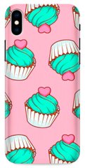 Розовый бампер для iPhone XS Max Пироженки