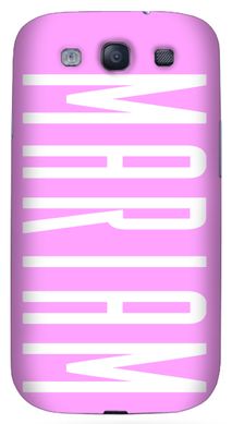 Розовый чехол с Именем на заказ для Samsung Galaxy S3