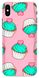Розовый бампер для iPhone XS Max Пироженки
