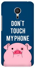 Синій чохол зі Свинкою на Meizu MX5 Do not touch my phone