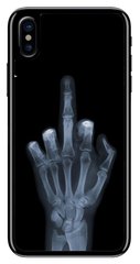 Чехол с картинкой Fuck для iPhone XS Черный