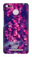 Чехол на Сиоми (Xiaomi) Redmi 3s фиолетовые цветочки