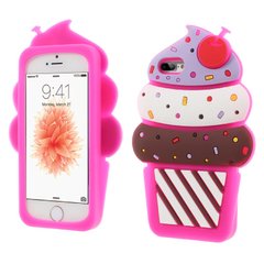 Силіконовий чохол морозиво iPhone 8 plus яскраво рожевий