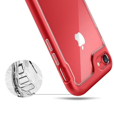 Бронированный силиконовый бампер с ободом для iPhone 7 красный