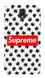 Білий бампер з Коноплями на Galaxy Note 3 Логотип Supreme