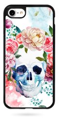 Надежный чехол Череп в розах для iPhone 7