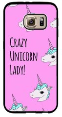 Яскравий чохол для дівчини на Samsung Galaxy S7 Crazy unicorn lady