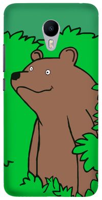 Зелений чохол на Meizu M3 note Ведмідь