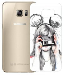 Білий бампер для Galaxy S7 edge Дівчина Мінні
