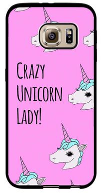 Яркий чехол для девушки на Samsung Galaxy S7 Crazy unicorn lady