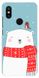 Новогодний чехол для Xiaomi Mi A2 Lite Мишка в шарфике