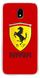 Червоний чохол для Galaxy ( Галаксі ) j530 Логотип Ferrari