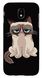 Чехол с Грустным котиком на Samsung Galaxy J3 17 Черный