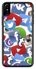 ТПУ Чехол с Соц Сетями на iPhone XS Дизайнерский