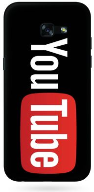 Чехол с логотипом Ютуб на Galaxy A720 Черный