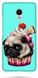 Бирюзовый чехол на Meizu M5 note Мопс мороженка