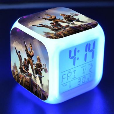 Лампа часы с подсветкой для детской комнаты Fortnite Фортнайт Цифровые