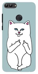Прорезиненный чехол для Huawei P Smart Котик факи