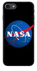 Чорний чохол на iPhone 7 Логотип Nasa