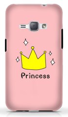 Розовый бампер с надписью для Galaxy j110 Princess