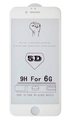 Белое защитное стекло 5D на iPhone 6 / 6s