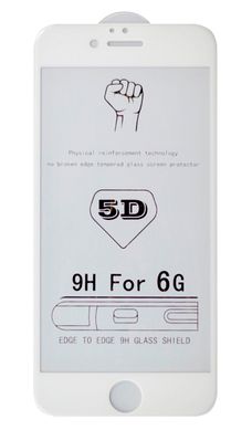 Біле захисне скло 5D на iPhone 6 / 6s
