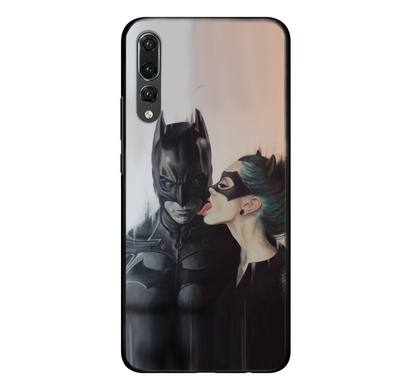 Оригинальный чехол на Huawei P20 Бетмен и Женщина Кошка