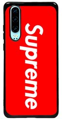 Красный чехол на Huawei P30 Логотип Supreme
