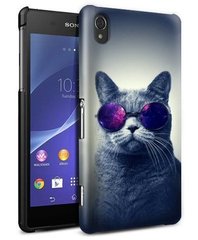Чехол с Котиком в очках на Sony Xperia Z2 Матовый