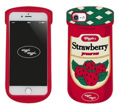 Червоний силіконовий чохол на iPhone 7 Банка Strawberry