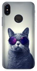 Чехол накладка с Котиком в очках на Xiaomi Note 6 Серый