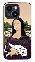Силиконовый чехол Mona Lisa с котиком на iPhone 14 plus