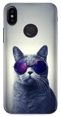 Чехол накладка с Котиком в очках на Xiaomi Note 6 Серый