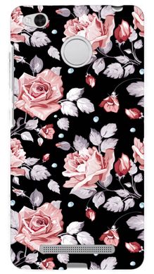 Чорний чохол для Xiaomi Redmi 3s Троянди