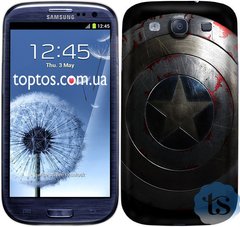 Черный чехол для парня на Samsung Galaxy S3 Щит Капитана Америка