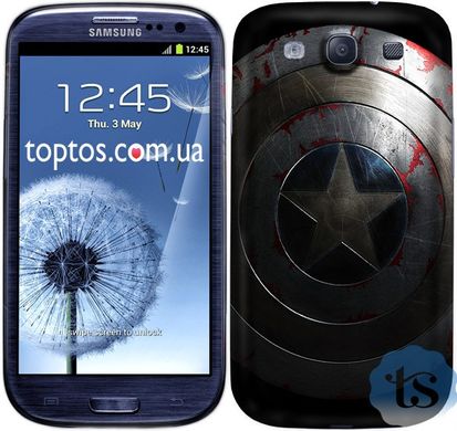 Черный чехол для парня на Samsung Galaxy S3 Щит Капитана Америка