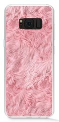Розовый бампер на Samsung Galaxy S8 plus Текстура меха