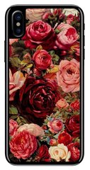 Красный чехол для девушки на iPhone 10 / X Розы